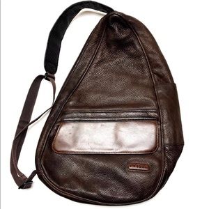 L.L. Bean Healthy Back AmeriBag Brown Leather EUC